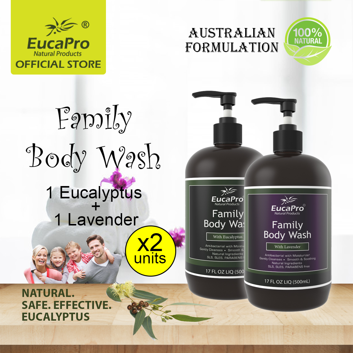 Natural Bodywash Malaysia Eucapro SLS Paraben Sulphate Free Family