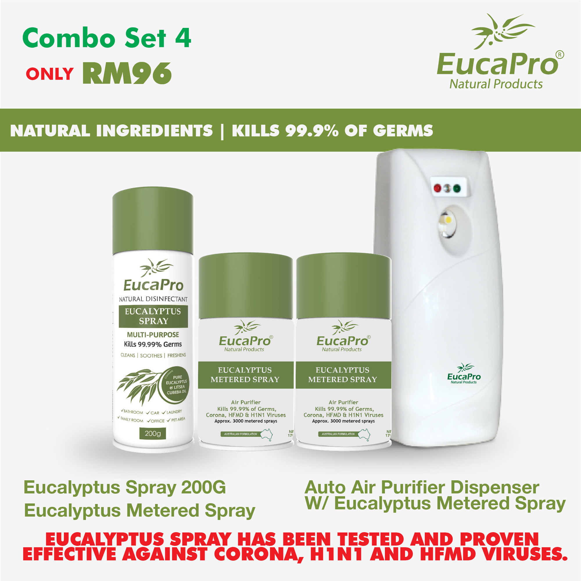 Pack] Auto Air Purifier Dispenser with Metered Spray